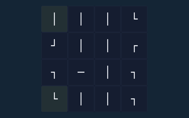 Pipe Puzzle playing interface